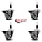 Service Caster 3'' Semi Steel Swivel 7/8'' Expanding Stem Caster Set with Brake, 4PK SCC-EX20S314-SSS-PLB-78-4 - alternate 4